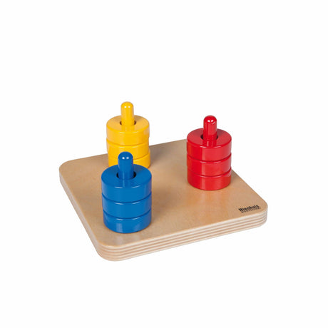 Nienhuis Montessori: nakładanka Colored Discs On Colored Dowels - Noski Noski