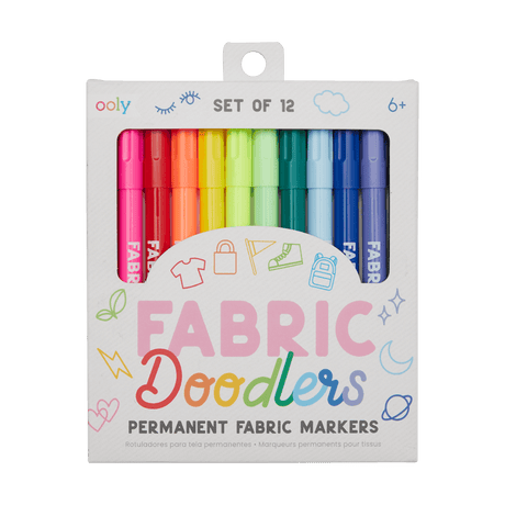 Ooly: markery do tkanin Fabric Doodlers 12 szt. - Noski Noski