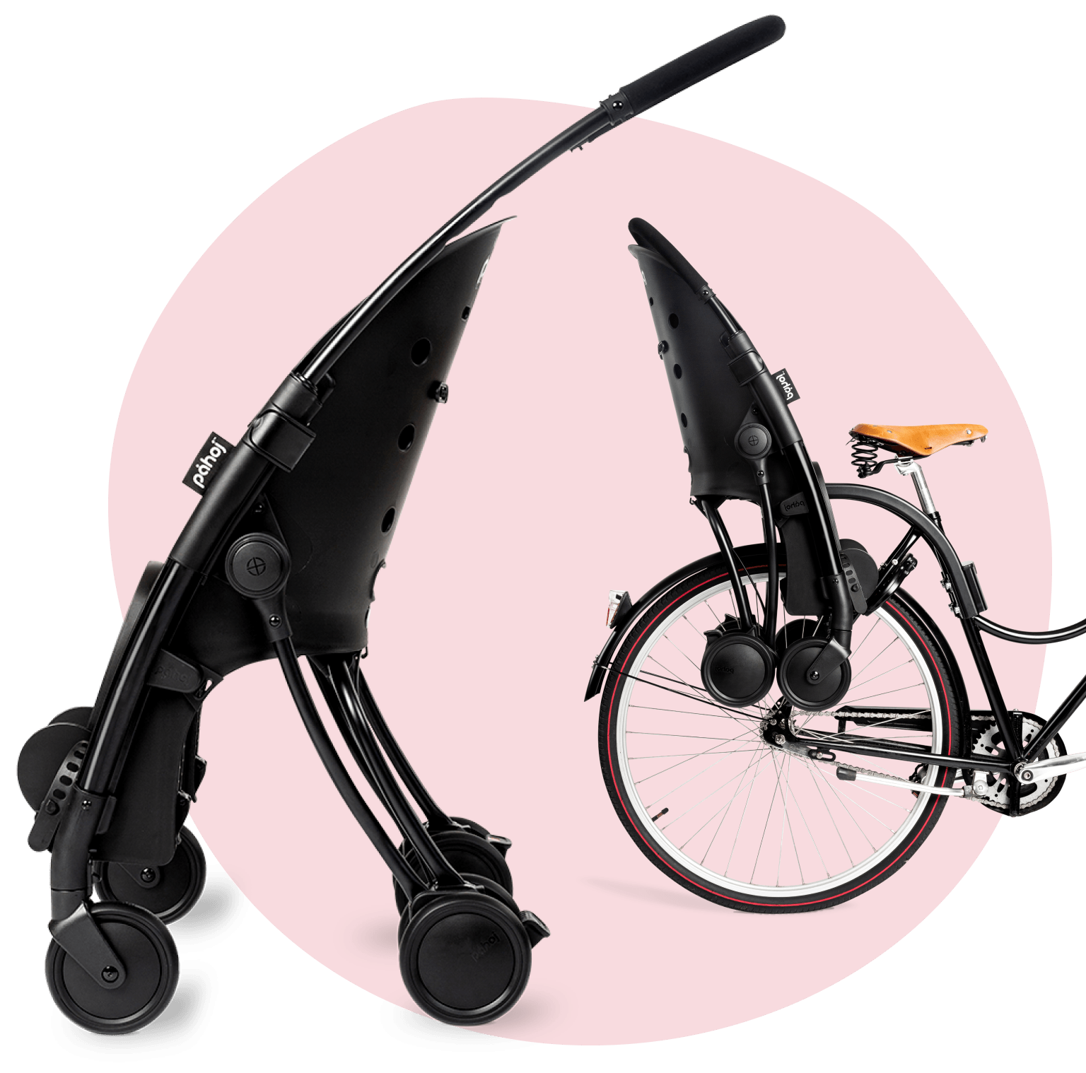 PÅHOJ: fotelik rowerowy/wózek spacerowy 2w1 - Noski Noski