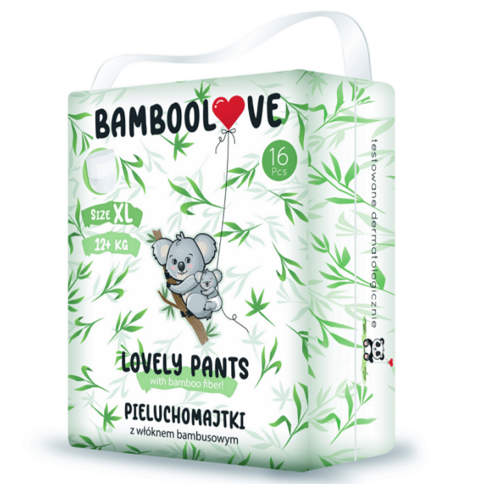 Bamboolove: pieluchomajtki bambusowe XL od 12 kg 16 szt. - Noski Noski