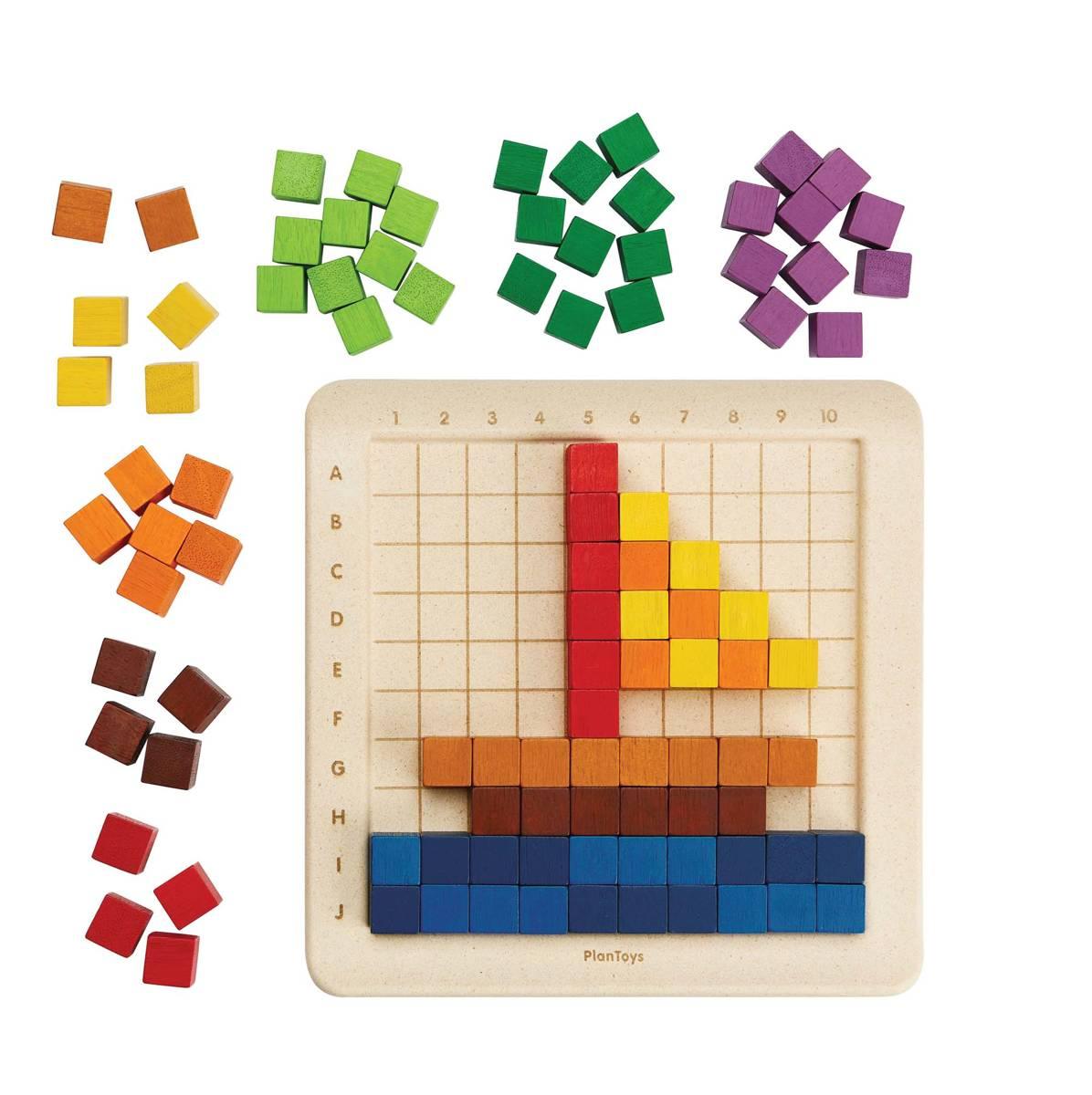 Plan Toys: drewniane klocki 100 Counting Cubes - Noski Noski