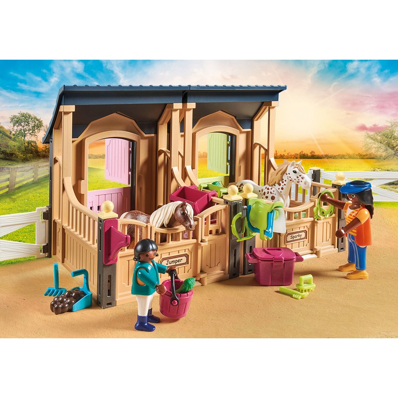 Playmobil: nauka jazdy konnej z boksami dla koni Country