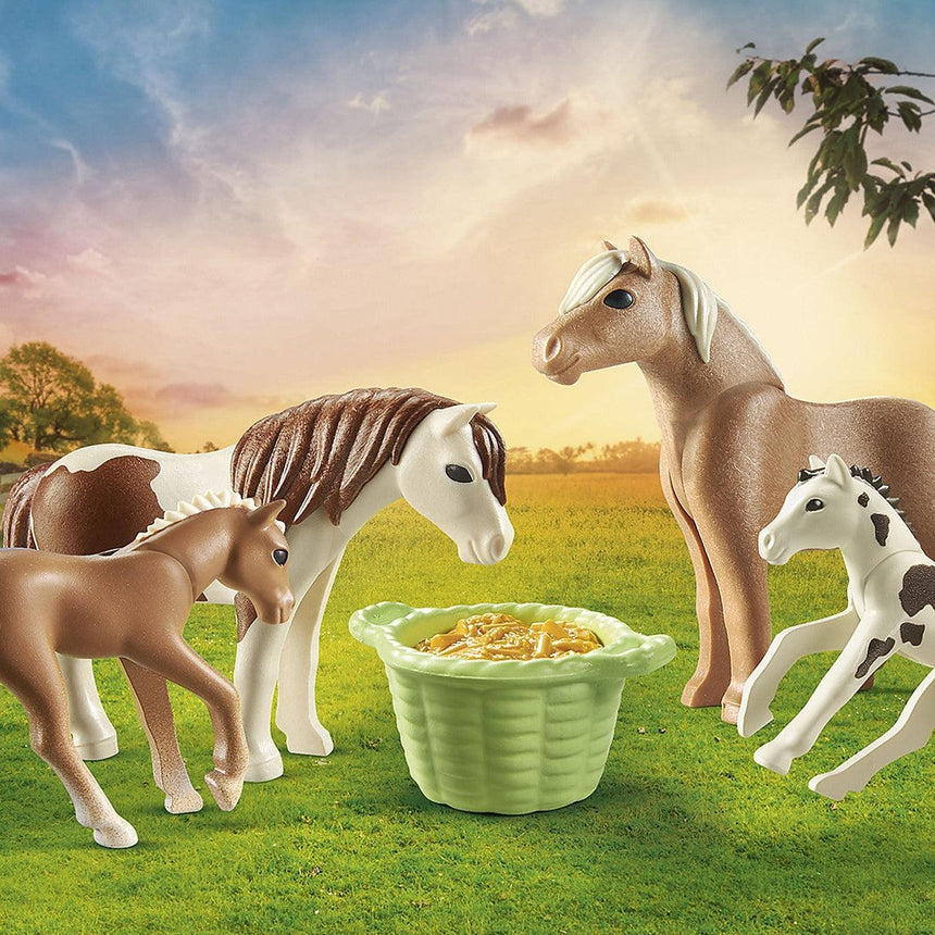 Playmobil: dwa konie islandzkie ze źrebakami - Noski Noski