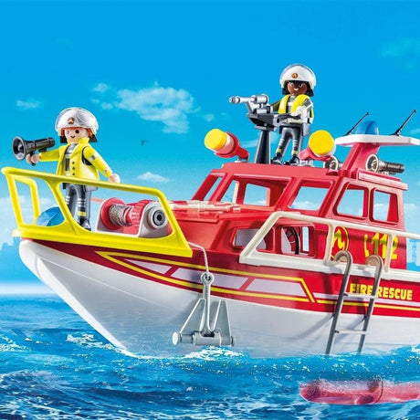 Playmobil City Action Straż Pożarna, łódź ratunkowa z realistycznymi detalami, idealna do zabawy w akcje ratownicze na wodzie.