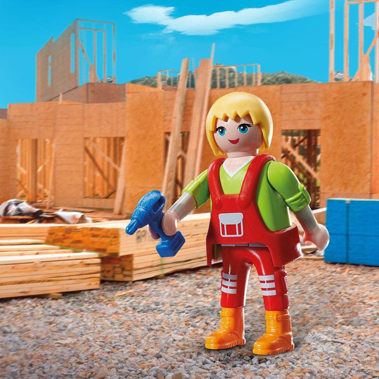 Playmobil Pani Złota Rączka - figurka majsterki na budowie, rozwija kreatywność i zachęca do odgrywania ról.