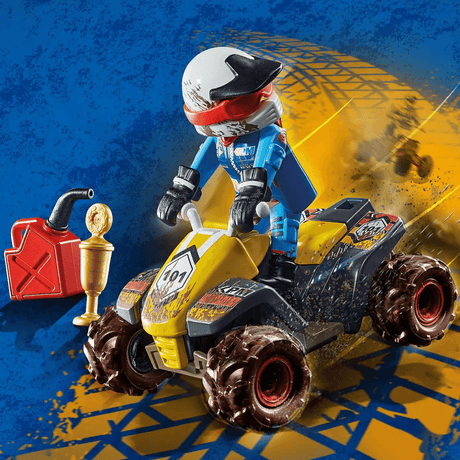 Quad dla dzieci Playmobil City Action, offroadowy z mechanizmem pull-back, świetny do wyścigów i kaskaderskich popisów.