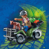 Quad Playmobil City Action dla dzieci, z napędem na cztery koła, pojemnym bagażnikiem i kozą, idealny dla małego rolnika.