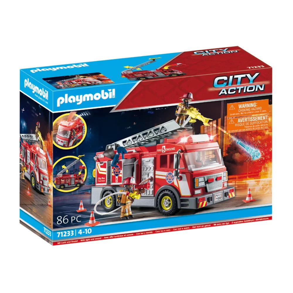 Playmobil: samochód strażacki ze światłem i dźwiękiem City Action - Noski Noski