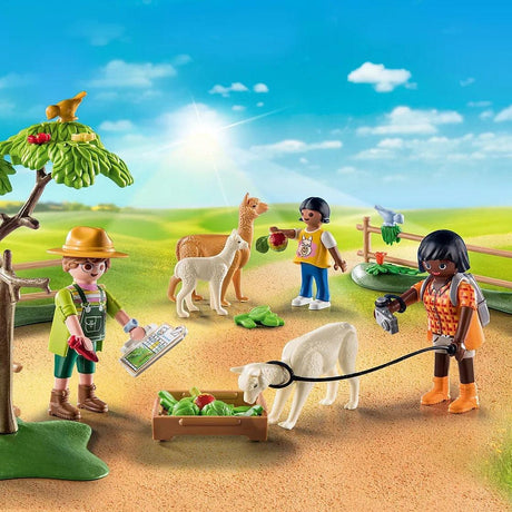 Playmobil Wędrówka z alpakami Country - zabawka, która rozwija wyobraźnię dziecka, hodowla uroczych alpak.