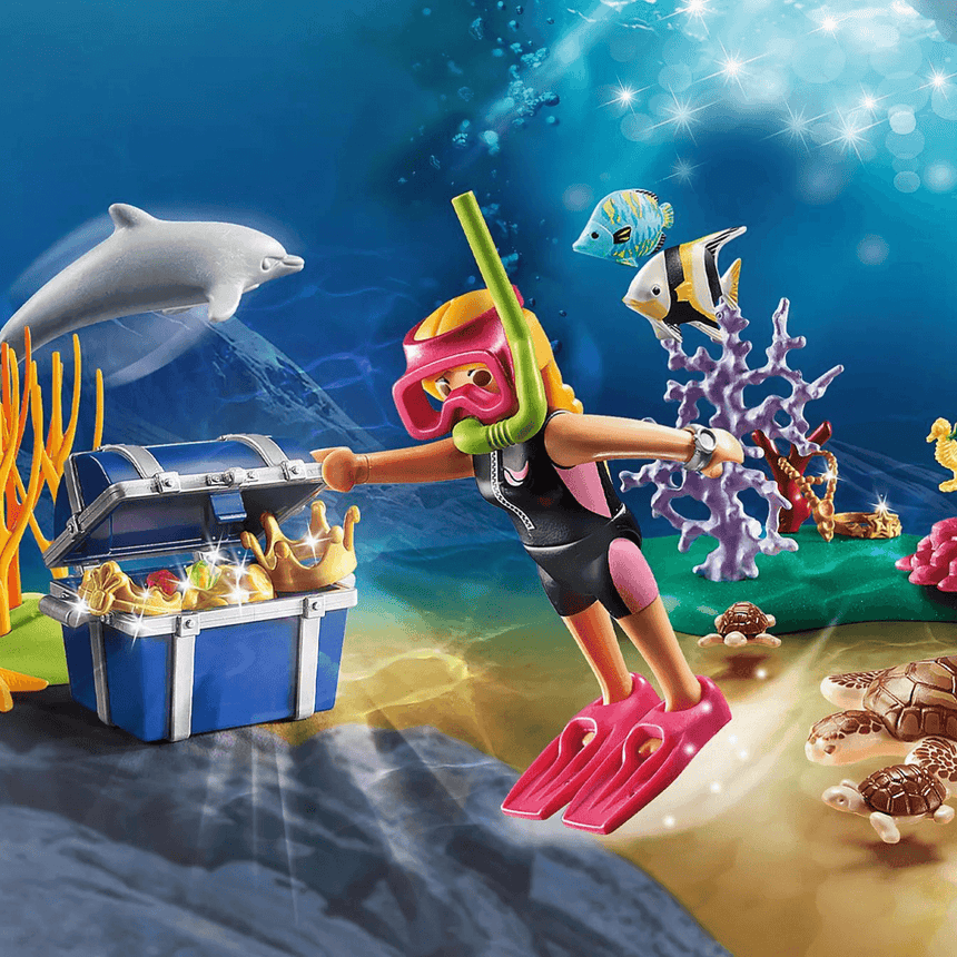 Playmobil: zestaw upominkowy Płetwonurek poszukiwaczka skarbów - Noski Noski