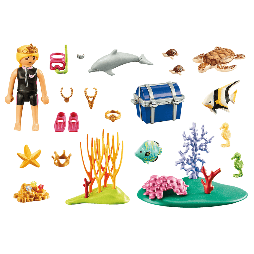 Playmobil: zestaw upominkowy Płetwonurek poszukiwaczka skarbów - Noski Noski