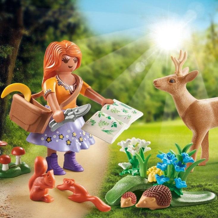 Playmobil Zielarka Family Fun - magiczny świat natury z leśnymi przyjaciółmi, idealny zestaw dla małych odkrywców.