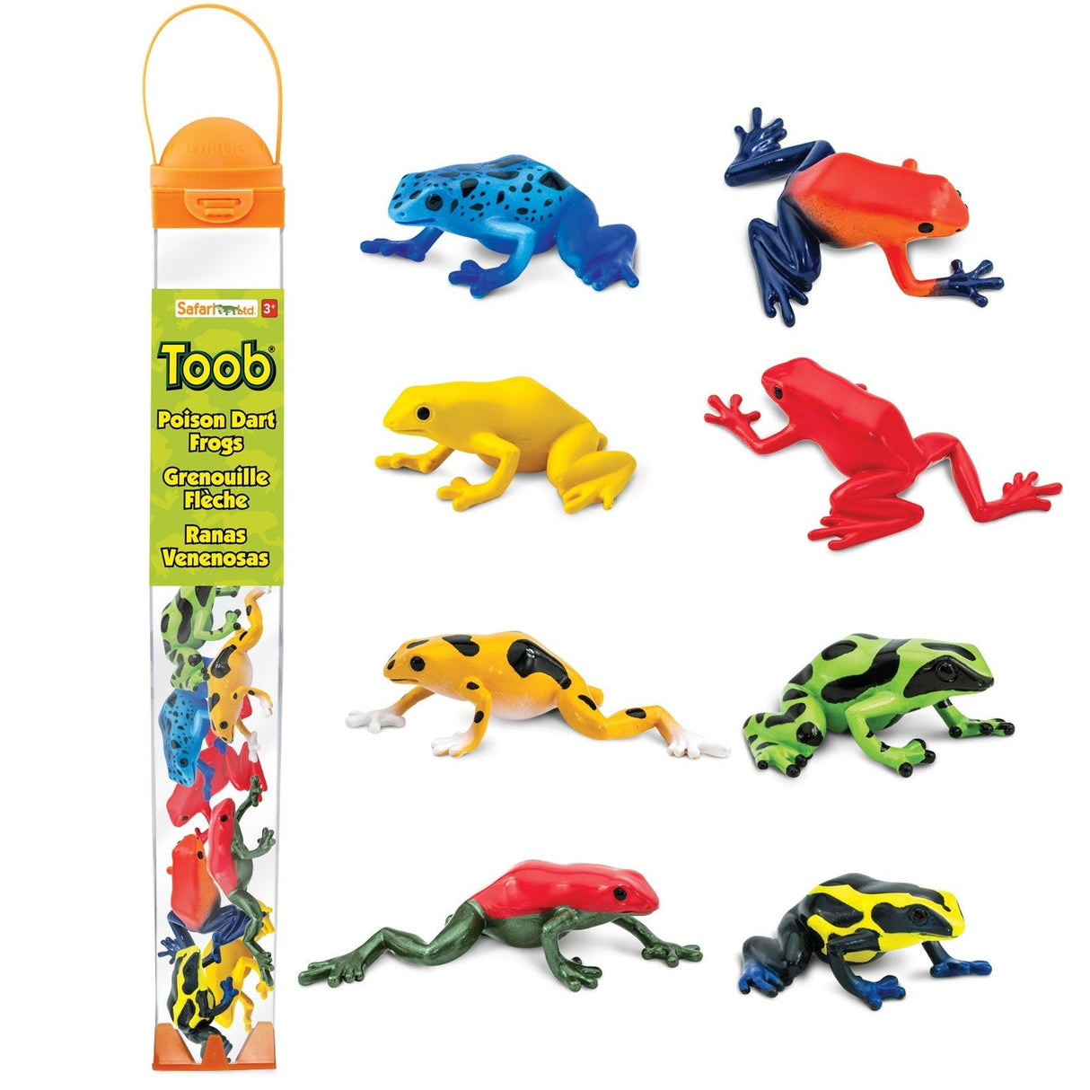 Safari Ltd: figurki w tubie Egzotyczne Żaby Poison Dart Frogs Toob 8 szt.