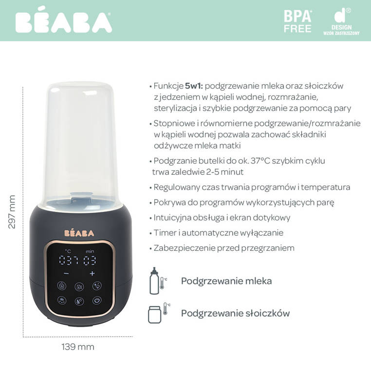 BeaBa: 5in1 Multi -Milch -Dampfheizung und Dampfsterilisator