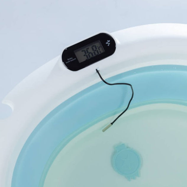 TO-MA: wanienka składana z termometrem i poduszką Bath&Care Blue