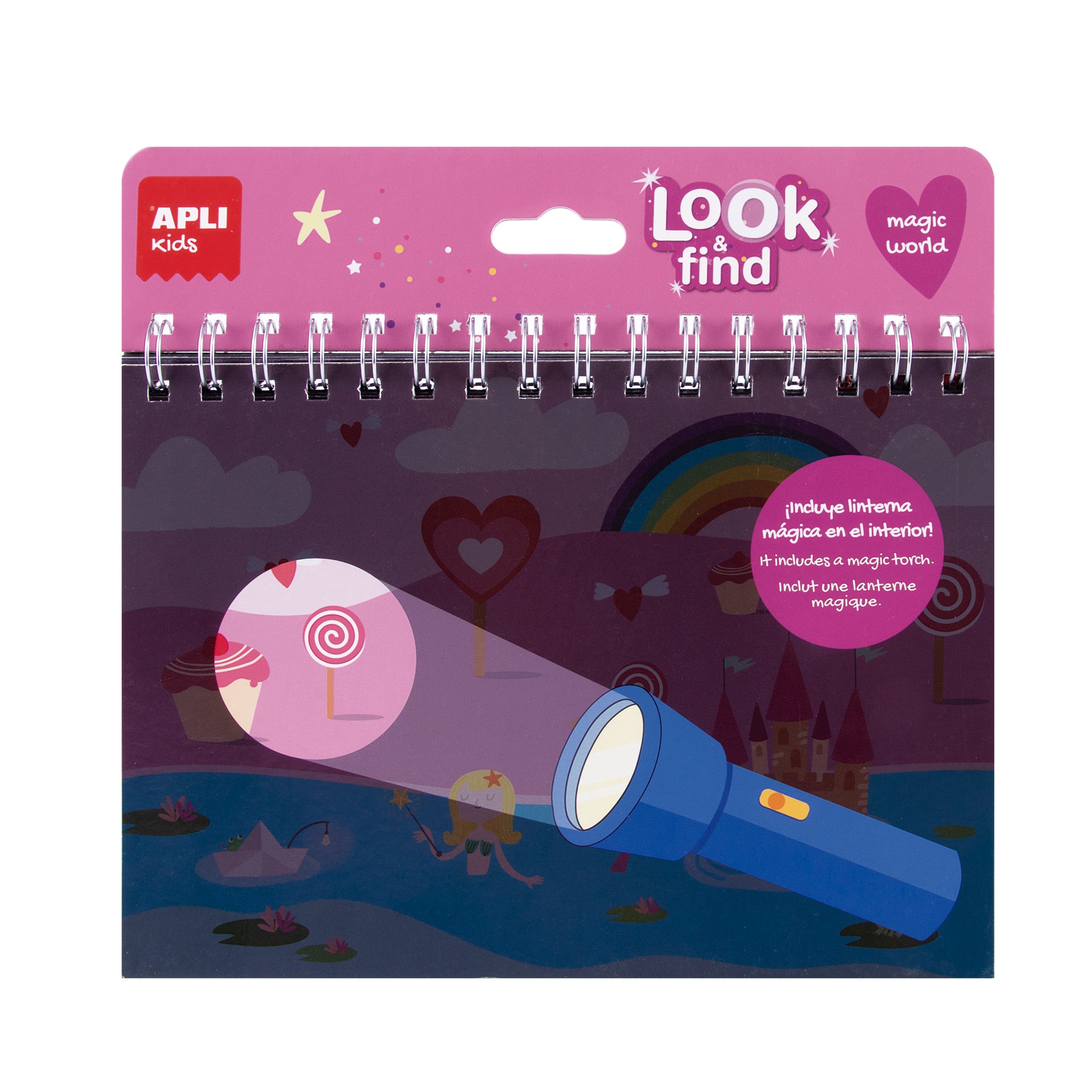 APLI KIDS: A booklet with a magic Look & Find flashlight