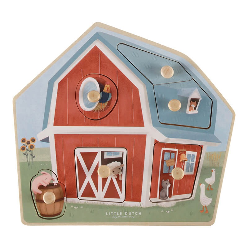 Little Dutch: drewniane puzzle Little Farm