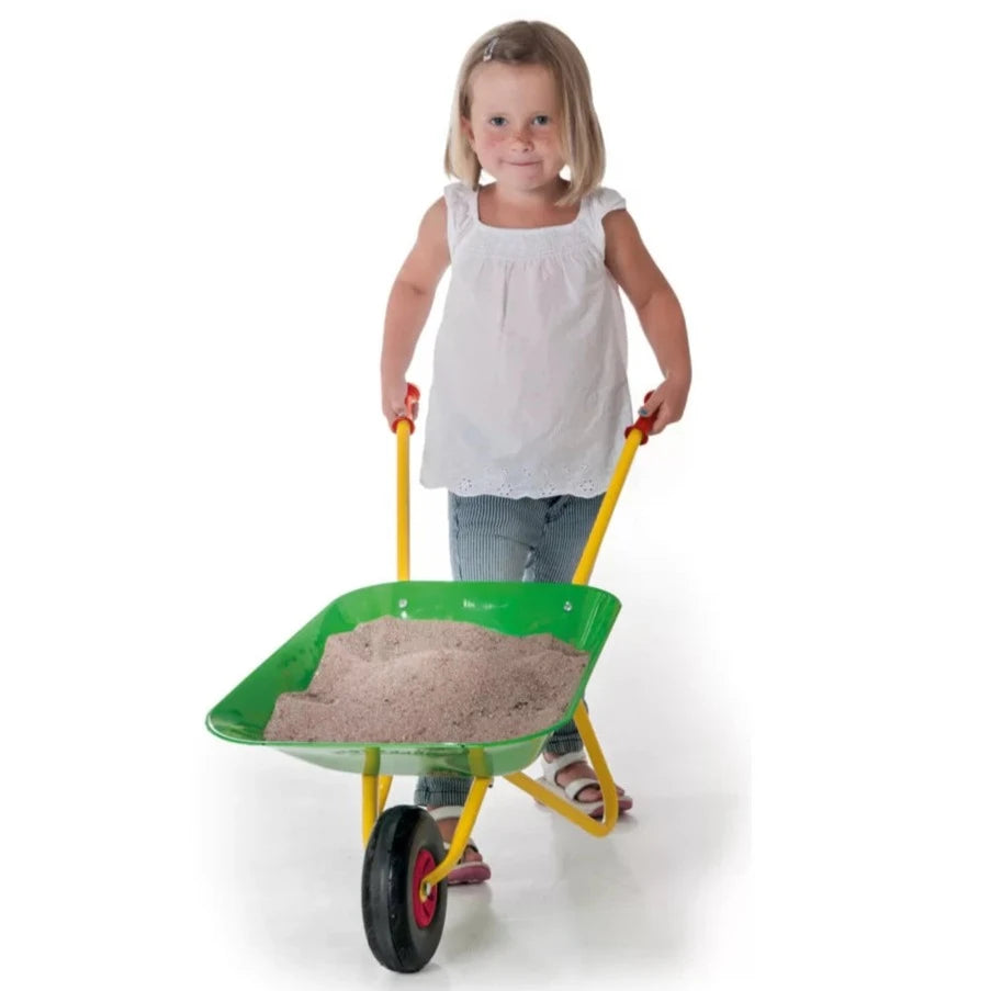 Rolly Toys: Green metal wheelbarrow