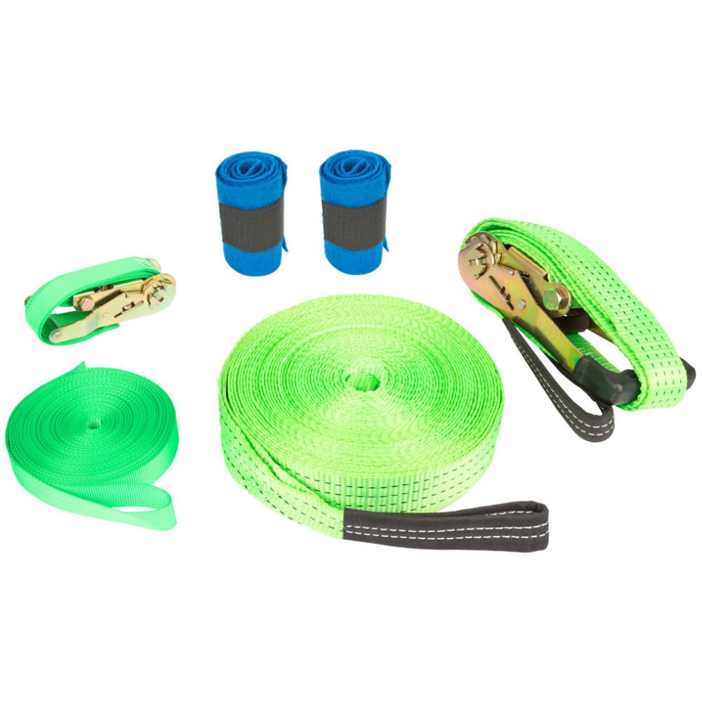 Small Foot: green slackline tape with accessories