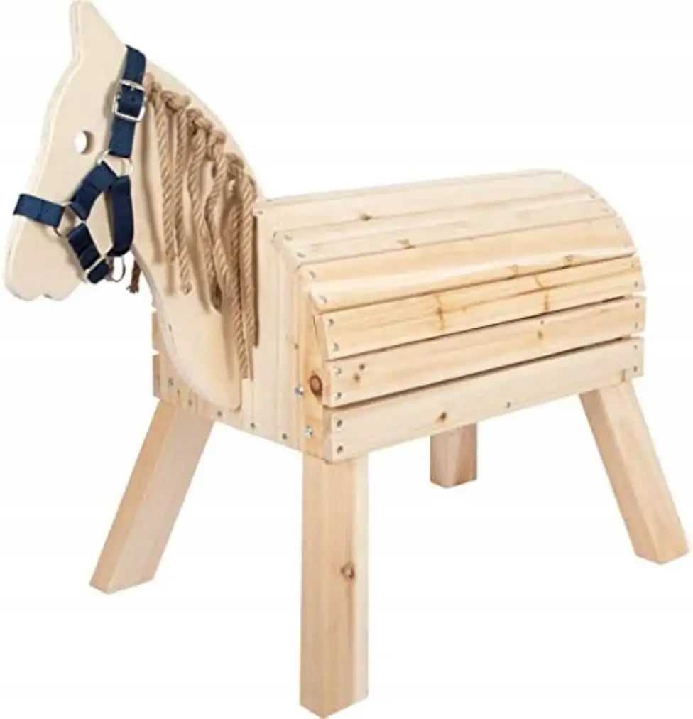 Маленька нога: дерев'яний компактний кінь для дітей на відкритому повітрі