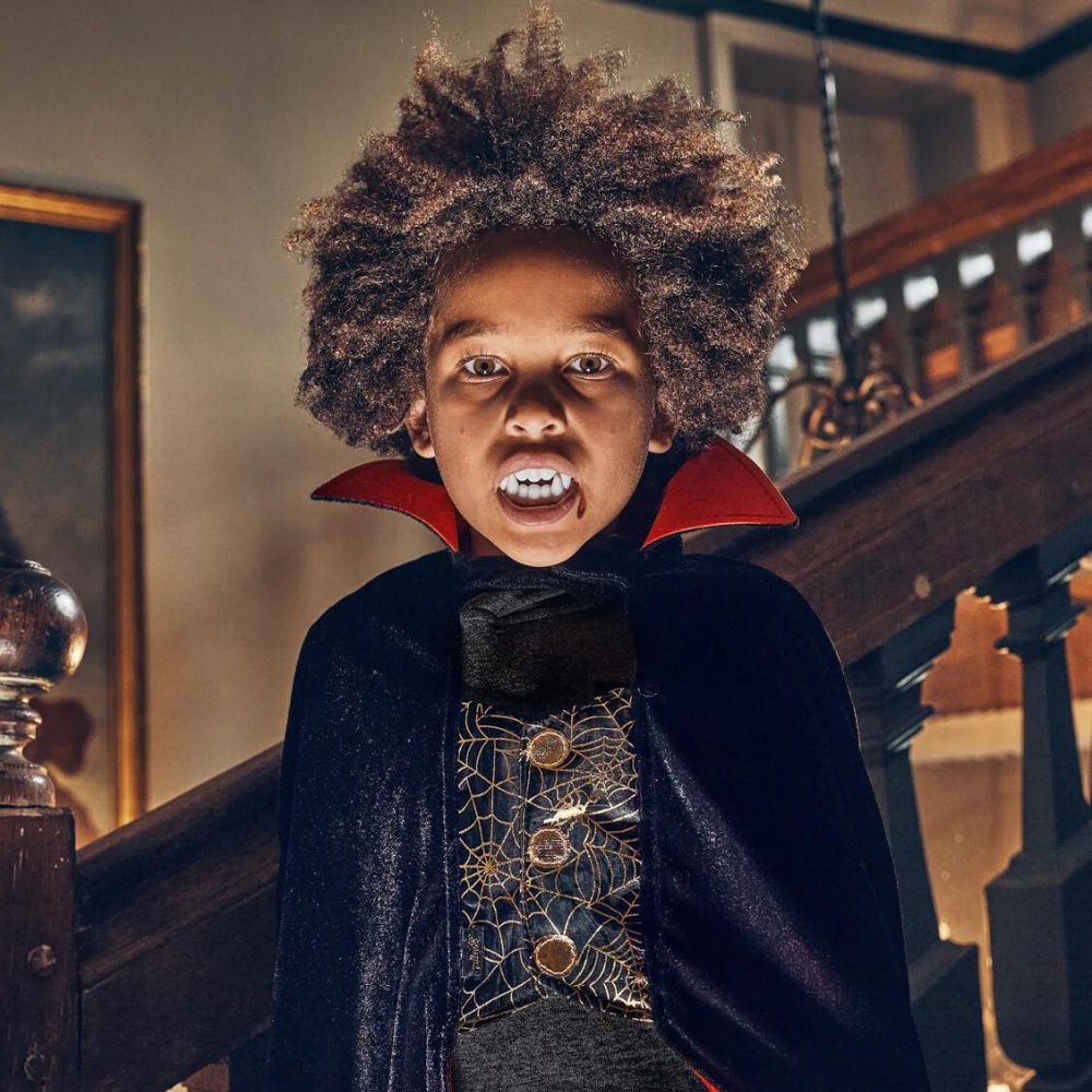 Souza!: kostium peleryna i wampirze zęby Dracula 4-8 lat