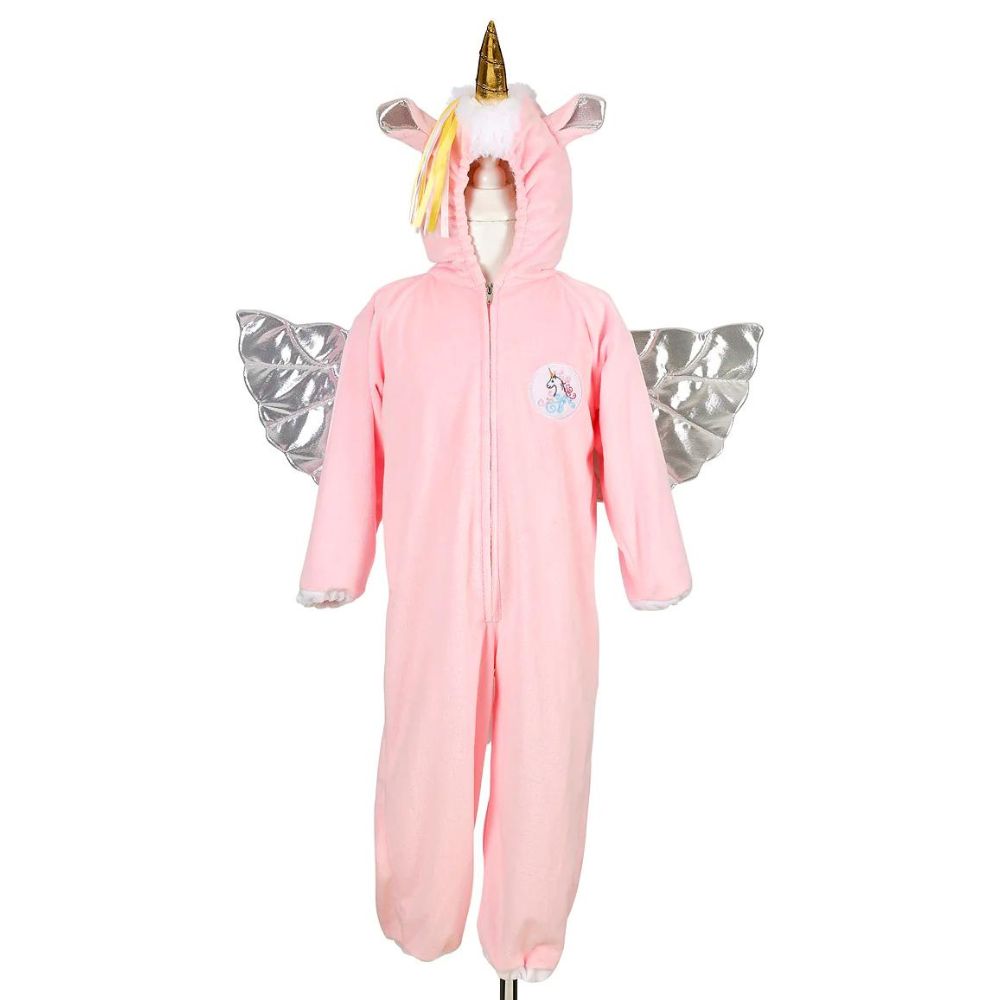 Kigurumi Souza Jednorożec srebrne skrzydła, wygodna piżama jednoczęściowa dla dzieci, miękki i fantazyjny onesie.