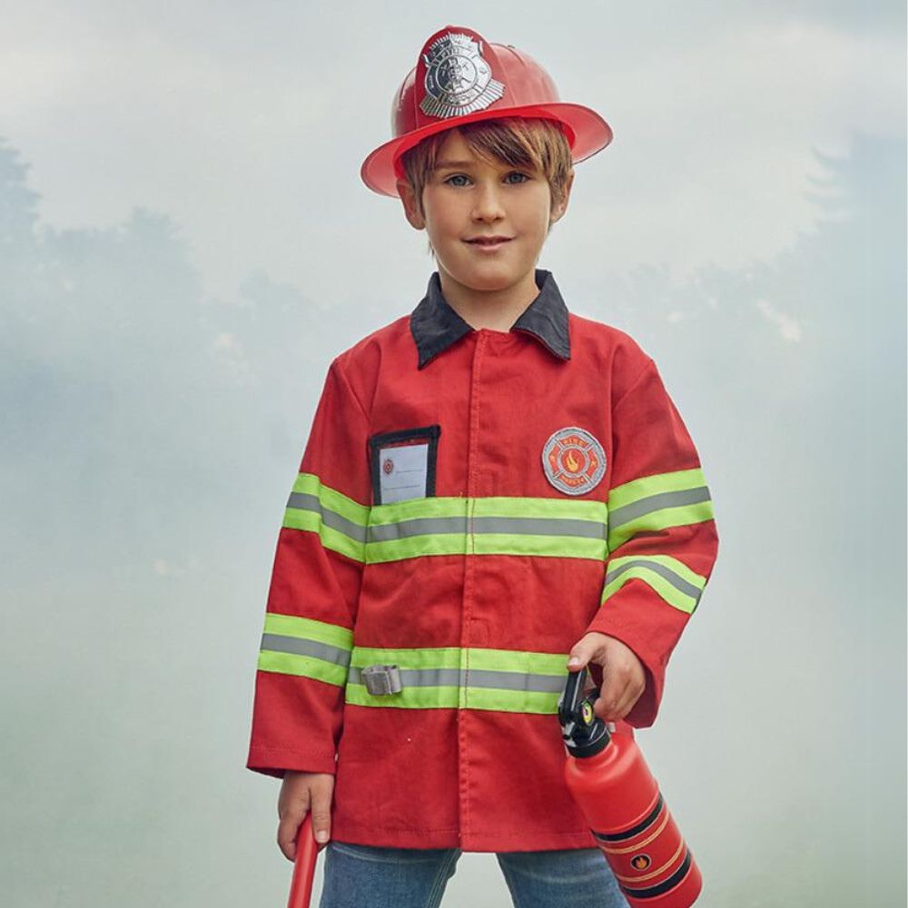 Souza!: A firefighter costume with a helmet and accessories 4-7 years old