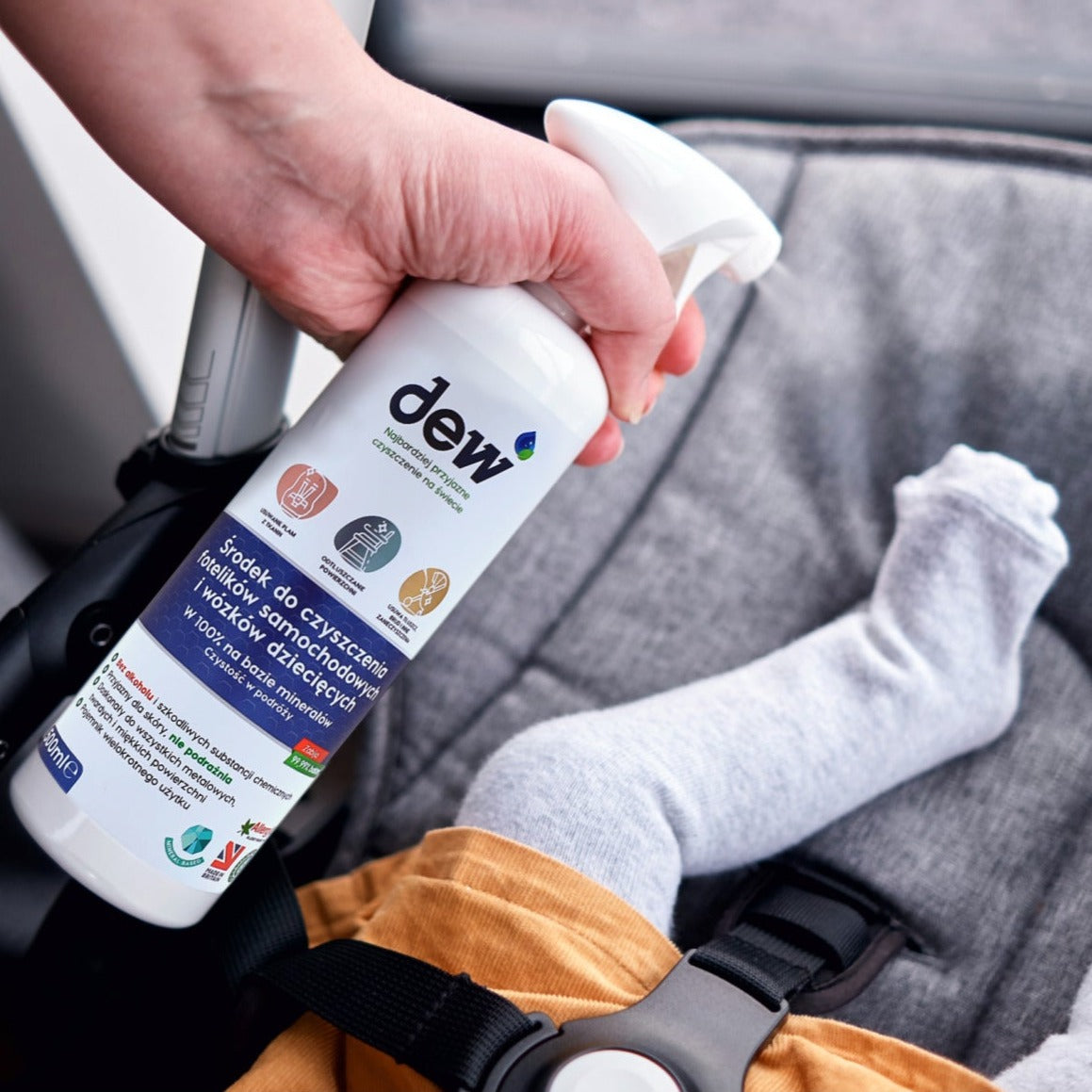 Dew: medida de limpieza para asientos de automóvil y carros de cuidado infantil de 500 ml