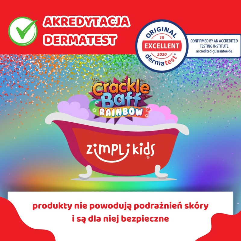Zimpli Kids: strzelający proszek do kąpieli Crackle Baff Colours 6 użyć 3 kolory