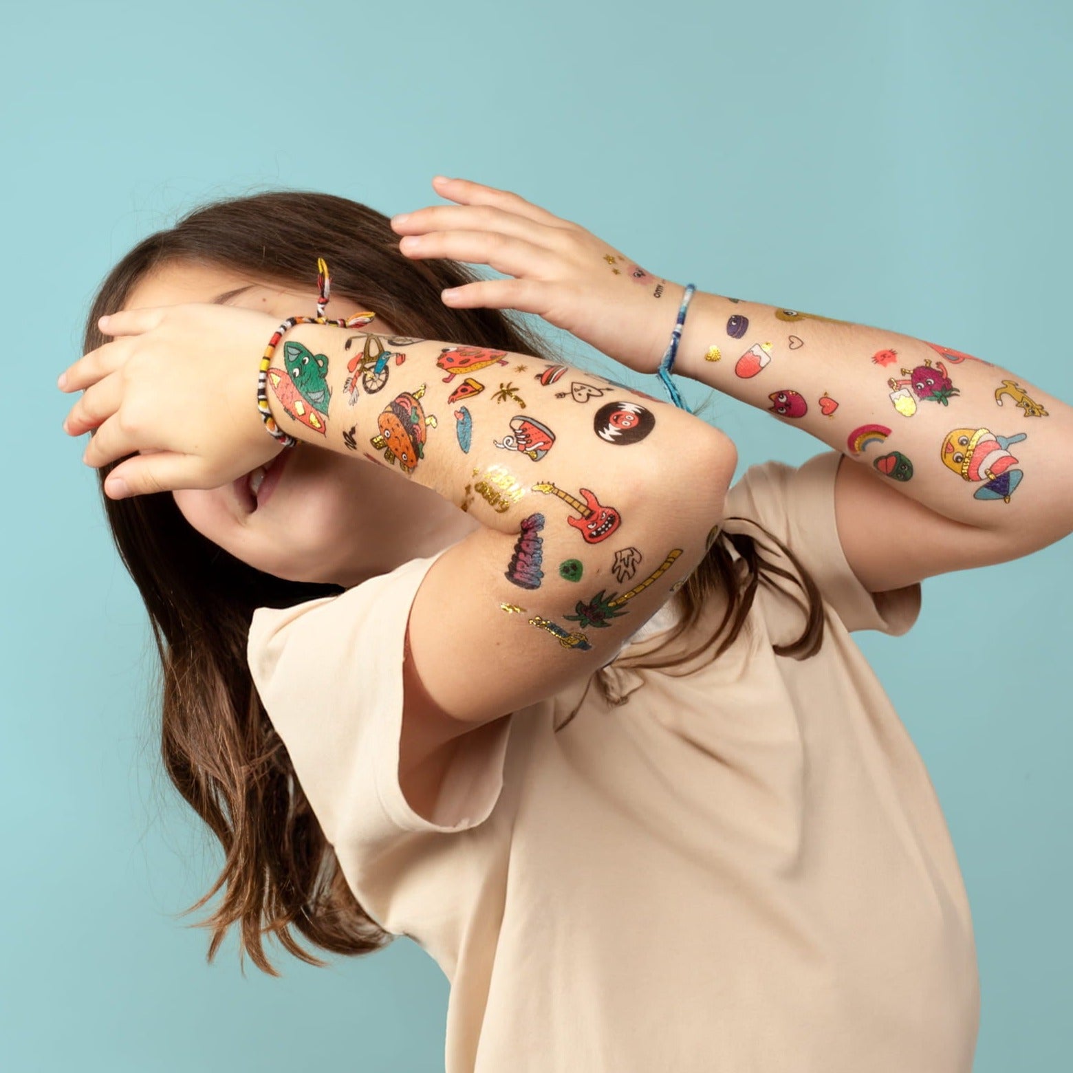 Ohms: Fluoreszierende Tattoos für Kinder 50 Stück Dinosaurier