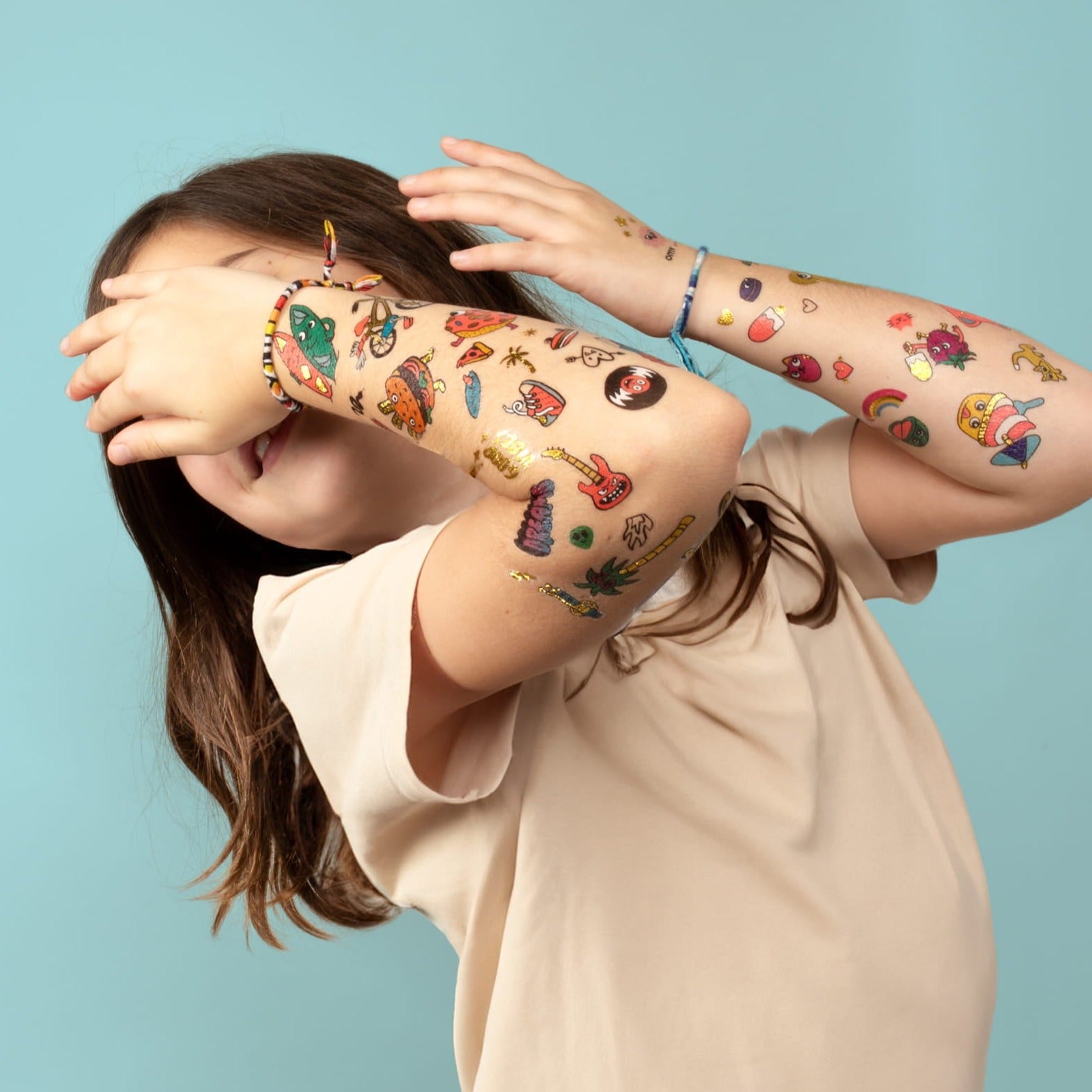 Ohms: tatouages ​​fluorescents pour enfants 50 surf & Skate