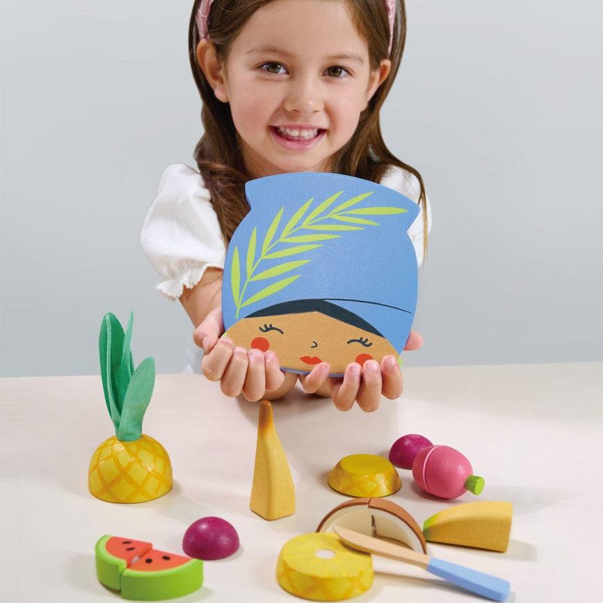 Tender Leaf Toys: deska do krojenia z owocami tropikalnymi Mini Chef - Noski Noski