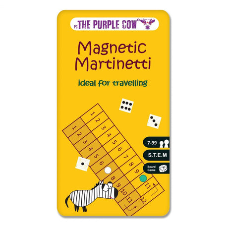 Magnetyczna gra matematyczna The Purple Cow Martinetti - kompaktowa rozrywka w podróży dla dwóch osób w każdym wieku.