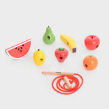 TickiT: drewniana nawlekanka owoce Wooden Lacing Fruits 7 el. - Noski Noski