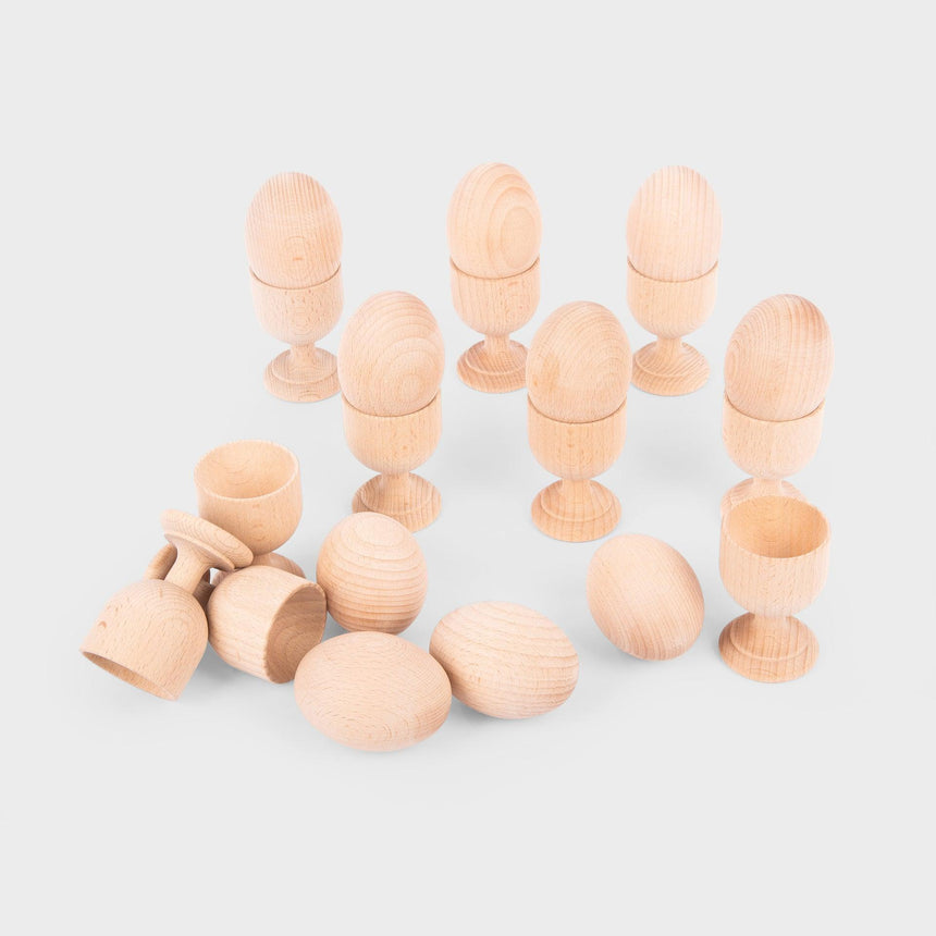 TickiT: podstawki do jajek Natural Wooden Egg Cups 10 el. - Noski Noski