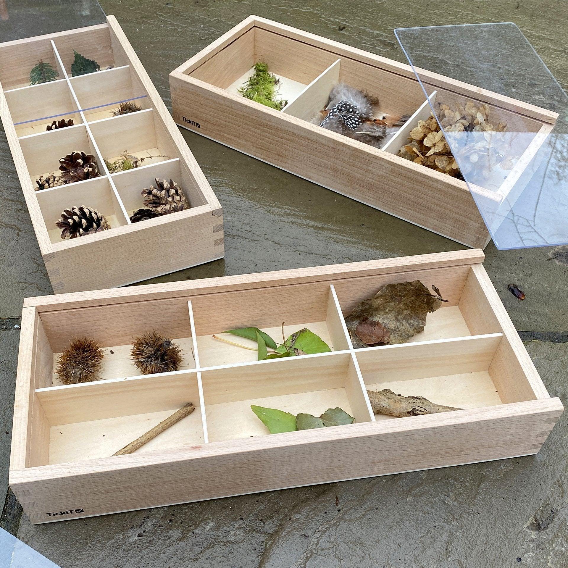 TickiT: pudełka odkrywców Wooden Discovery Boxes 3 el - Noski Noski