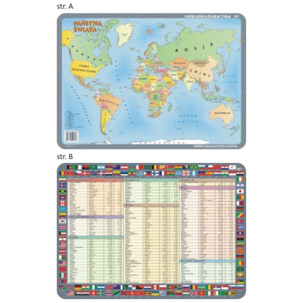 Visual System: podkładka edukacyjna na biurko mapa Państwa Świata - Noski Noski