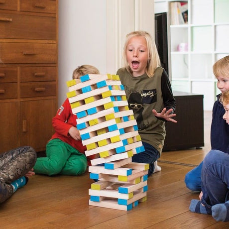 Jenga BS Toys Wieża XL – gra zręcznościowa z klockami sięgającymi 1 metra, idealna dla całej rodziny.