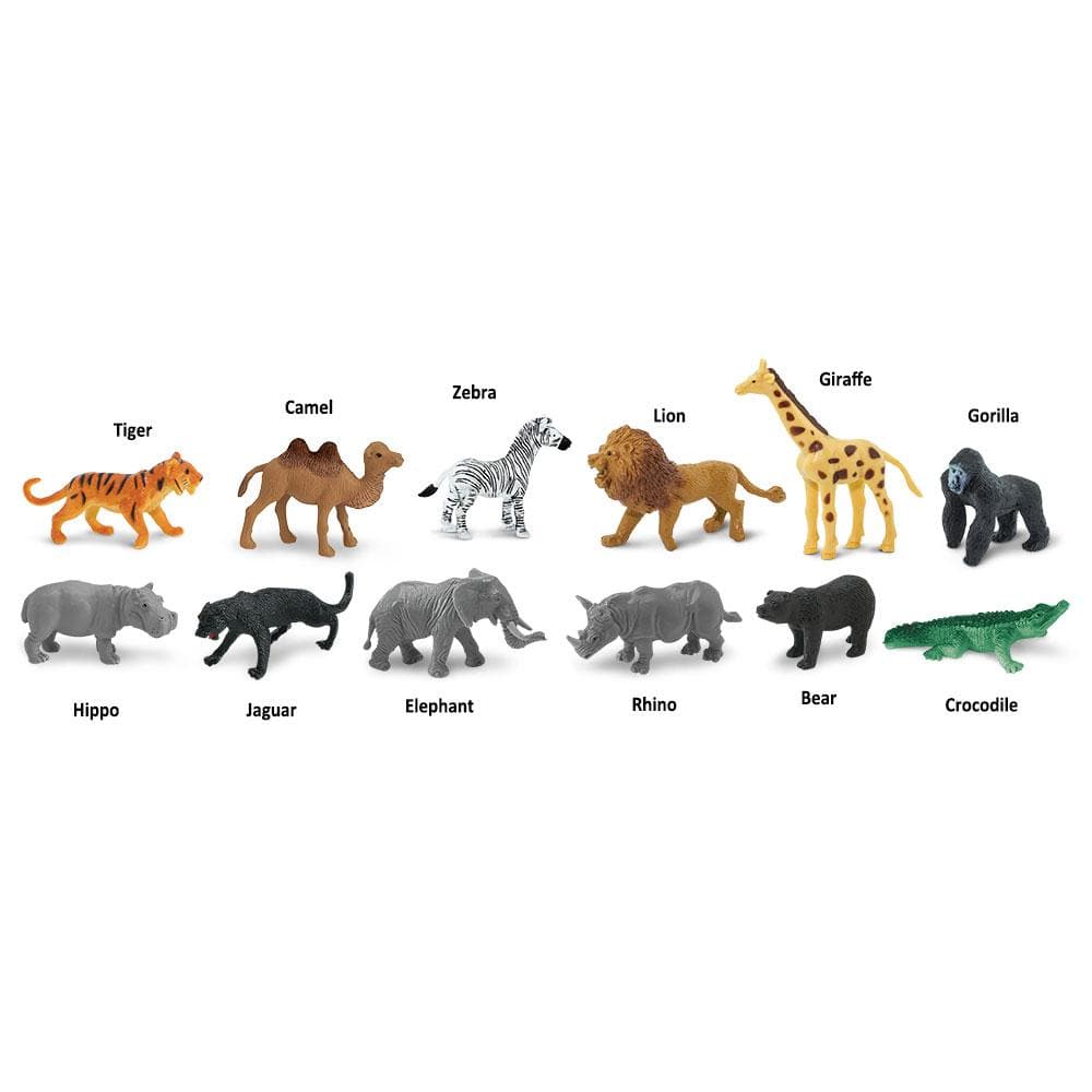 Safari Ltd: Figurines dans un tube Animaux sauvages sauvages Toob 12 PCS.