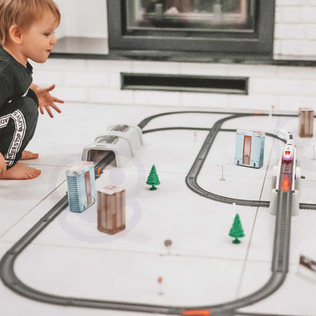 Kolejka elektryczna Woopie 914 cm tor, most i tunel, 86-elementowy pociąg zabawka dla dzieci, idealna do kreatywnej zabawy.