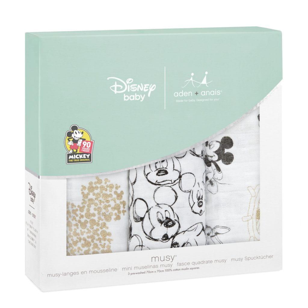 Aden+Anais: otulacz muślinowy Myszka Mickey Swaddles Mickey's 90th 3 szt. - Noski Noski