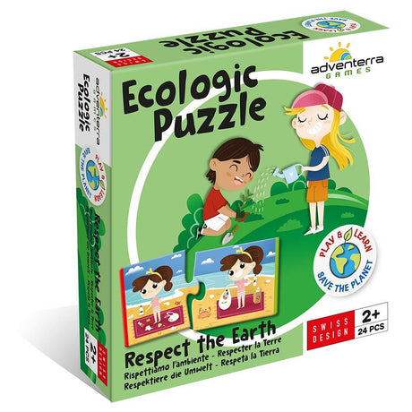 Gra edukacyjna Respect the Earth od Adventerra Games, eco puzzle dla dzieci, uczące szacunku dla środowiska i różnorodności etnicznej.