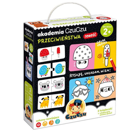 Puzzle Czuczu Przeciwieństwa - edukacyjne zabawki dla 2 latka, wspierające spostrzegawczość i logiczne myślenie.