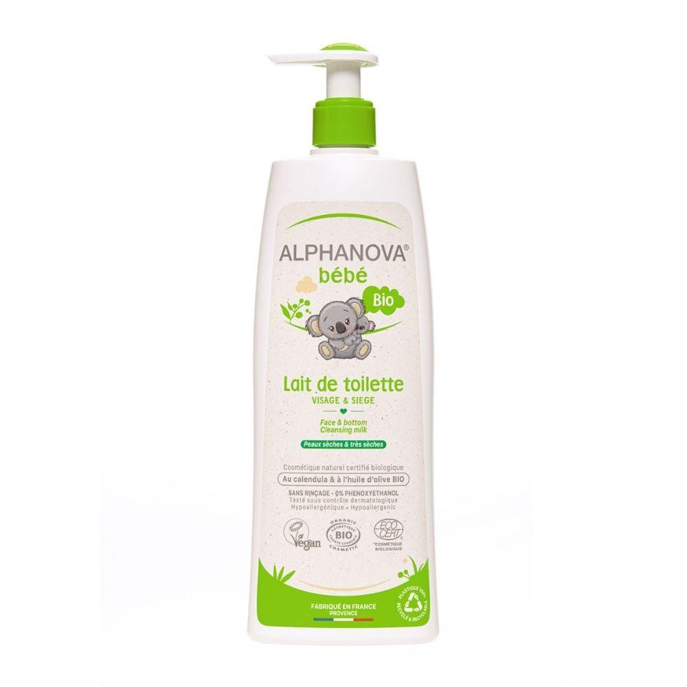 Alphanova Bebe: organiczne mleczko do mycia z oliwką dla niemowląt Lait de Toilette 500 ml - Noski Noski