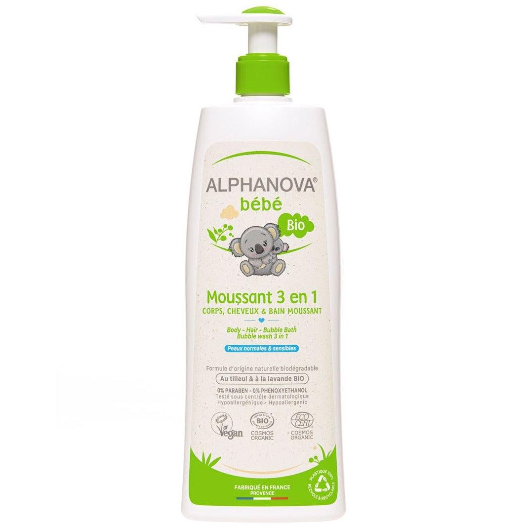 Alphanova Bebe: organiczny płyn do kąpieli dla niemowląt Moussant 3w1 500 ml - Noski Noski
