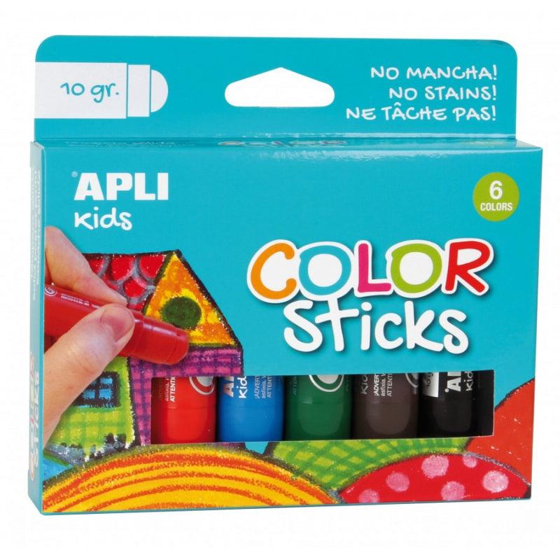 Apli Kids: farby w kredce Color Sticks 6 kolorów - Noski Noski