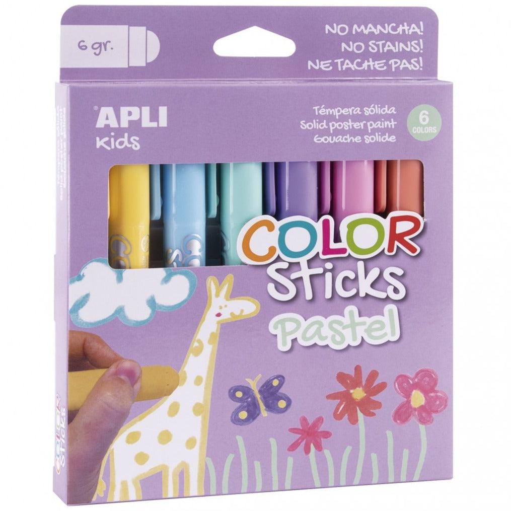 Apli Kids: farby w kredce Color Sticks Pastel 6 kolorów - Noski Noski
