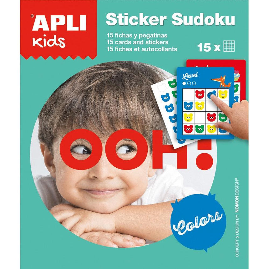 Apli Kids: gra podróżna Sudoku z naklejkami Kolory - Noski Noski