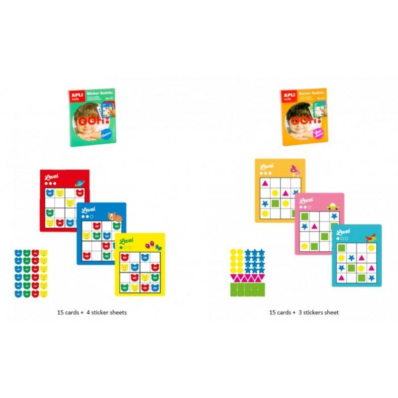 Apli Kids: gra podróżna Sudoku z naklejkami Kolory - Noski Noski