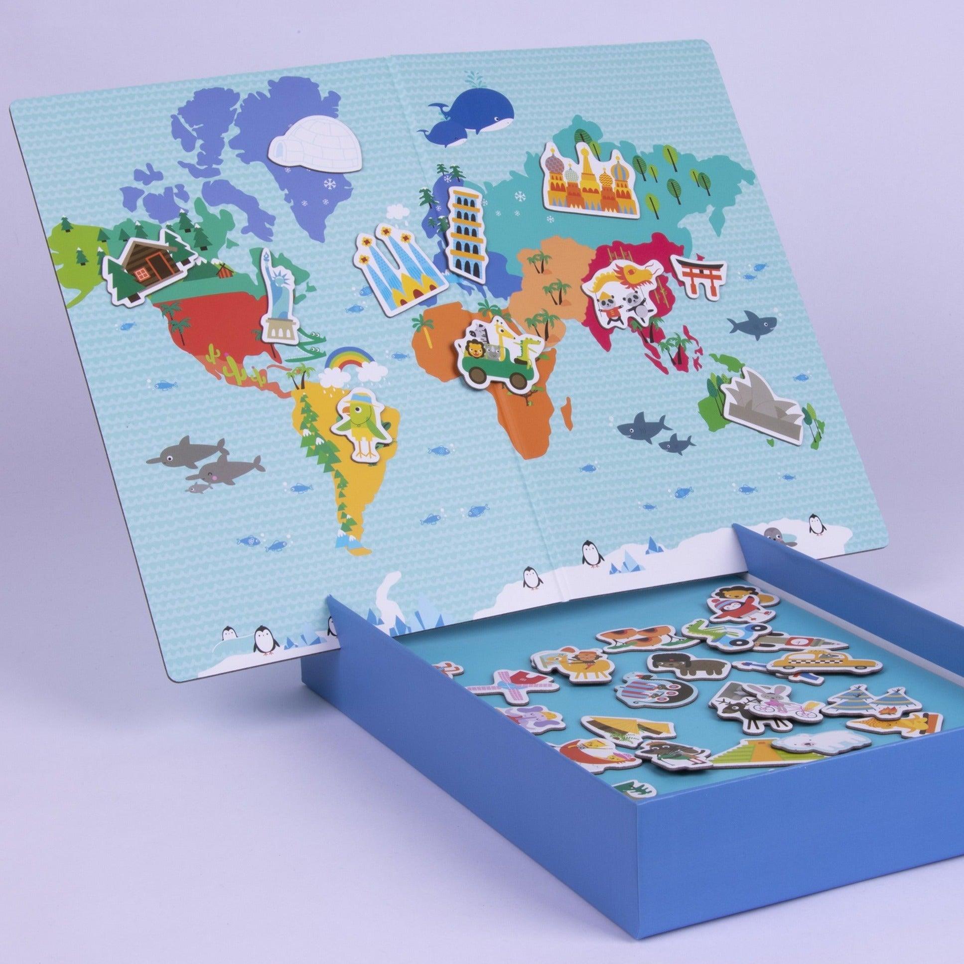 Apli Kids: magnetyczna układanka Mapa Świata - Noski Noski
